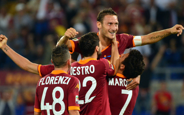 Alessandro Florenzi + Mattia Destro + Marquinho + Francesco Totti AS Roma