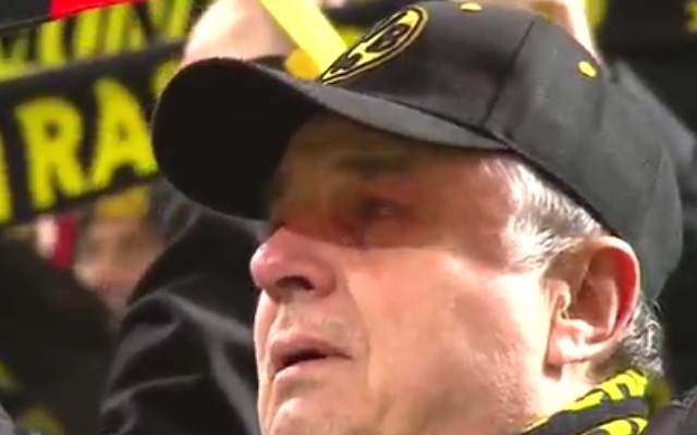 Grown man cries as Dortmund and Liverpool fans team up to sing You’ll Never Walk Alone brilliantly